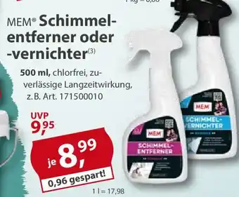 Sonderpreis Baumarkt MEM Schimmel- entferner oder -vernichter Angebot