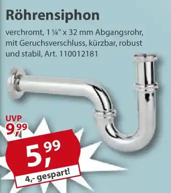 Sonderpreis Baumarkt Röhrensiphon Angebot
