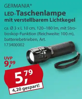 Sonderpreis Baumarkt GERMANIA LED-Taschenlampe mit verstellbarem Lichtkegel Angebot