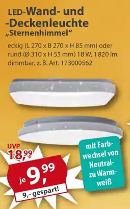 Sonderpreis Baumarkt LED-Wand- und -Deckenleuchte ,,Sternenhimmel" Angebot