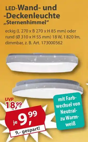 Sonderpreis Baumarkt LED-Wand- und -Deckenleuchte ,,Sternenhimmel" Angebot