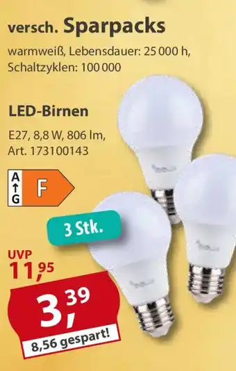 Sonderpreis Baumarkt versch. Sparpacks LED-Birnen Angebot