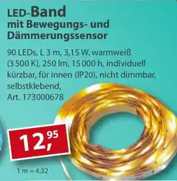 Sonderpreis Baumarkt LED-Band mit Bewegungs- und Dämmerungssensor Angebot