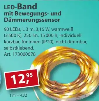 Sonderpreis Baumarkt LED-Band mit Bewegungs- und Dämmerungssensor Angebot