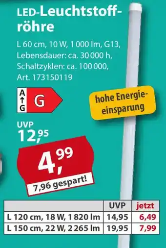 Sonderpreis Baumarkt LED-Leuchtstoff- röhre Angebot