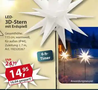 Sonderpreis Baumarkt LED- 3D-Stern mit Erdspieẞ Angebot