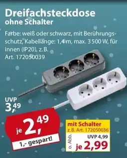Sonderpreis Baumarkt Dreifachsteckdose ohne Schalter Angebot