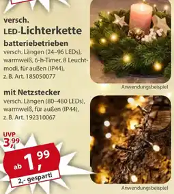Sonderpreis Baumarkt versch. LED-Lichterkette batteriebetrieben mit Netzstecker Angebot