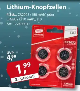 Sonderpreis Baumarkt Lithium-Knopfzellen Angebot