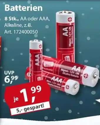 Sonderpreis Baumarkt Batterien 8 Stk., AA oder AAA Angebot