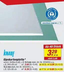 toom Baumarkt KNAUF Gipskartonplatte Angebot