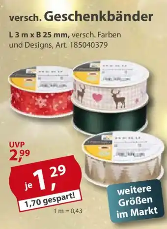 Sonderpreis Baumarkt versch. Geschenkbänder Angebot