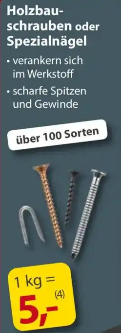 Sonderpreis Baumarkt Holzbau- schrauben oder Spezialnägel Angebot