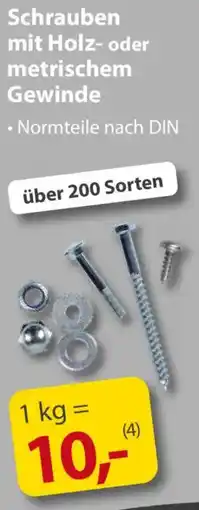 Sonderpreis Baumarkt Schrauben mit Holz- oder metrischem Gewinde Angebot