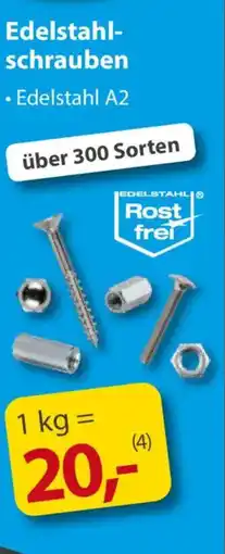 Sonderpreis Baumarkt Edelstahl- schrauben Angebot