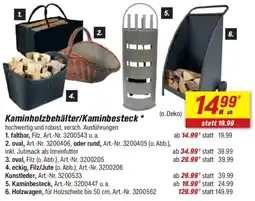toom Baumarkt Kaminholzbehälter/Kaminbesteck Angebot