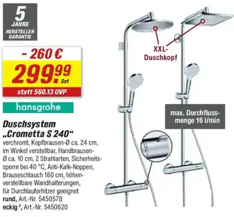 toom Baumarkt hansgrohe Duschsystem ,,Crometta S 240" Angebot