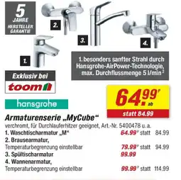toom Baumarkt hansgrohe Armaturenserie ,,MyCube" Angebot