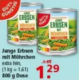 Multi Markt GUT & GUNSTIG Junge Erbsen mit Möhrchen Angebot