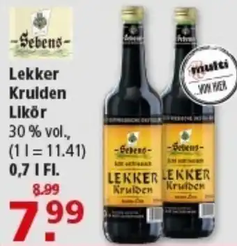 Multi Markt Sebens- Lekker Kruiden Likör Angebot