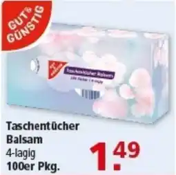 Multi Markt GUT& GÜNSTIG Taschentücher Balsam 4-lagig 100er Pkg. Angebot