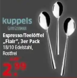Multi Markt kuppels Espresso/Teelöffel „Flair", 3er Pack Angebot