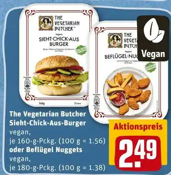 REWE The vegetarian butcher sieht-chick-aus-burger oder beflügel nuggets Angebot