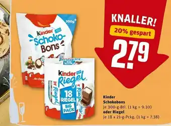 REWE Kinder schokobons oder riegel Angebot