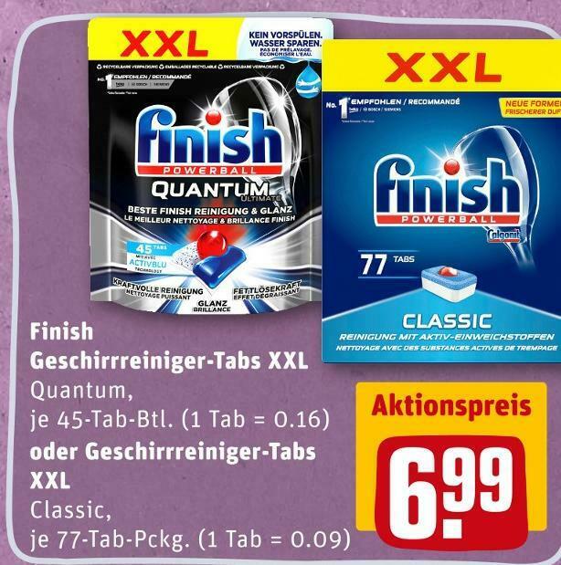 Finish geschirrreinigertabs xxl Angebot bei REWE
