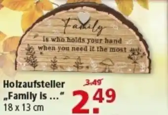 Multi Markt Holzaufsteller ,, Family Is.. Angebot