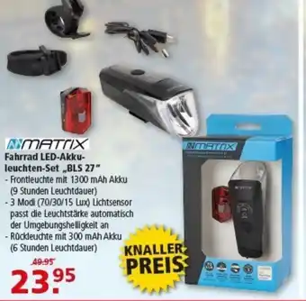 Multi Markt NMATEIX Fahrrad LED-Akku- leuchten-Set „„,BLS 27" Angebot