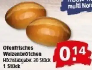 Multi Markt Ofenfrisches Welzenbrötchen Angebot