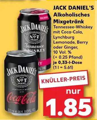 Kaufland JACK DANIELS Alkoholisches Mixgetränk Angebot