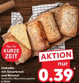 Kaufland Ciabatta mit Sauerkraut und Kümmel Angebot