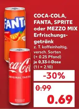 Kaufland COCA-COLA, FANTA, SPRITE oder MEZZO MIX Erfrischungs- getränk Angebot
