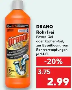 Kaufland DRANO Rohrfrei Power-Gel Angebot