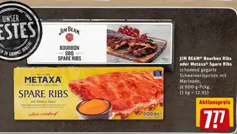 REWE Jim beam oder metaxa bourbon ribs oder spare ribs Angebot