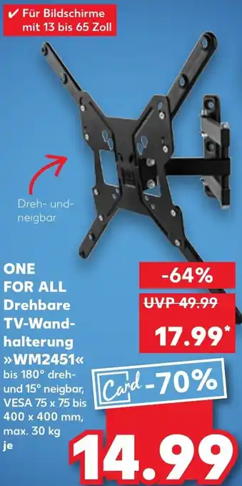 Kaufland ONE FOR ALL Drehbare TV-Wand- halterung WM2451 Angebot
