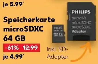 Kaufland PHILIPS Speicherkarte microSDXC 64 GB Angebot