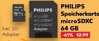 Kaufland PHILIPS Speicherkarte microSDXC 64 GB Angebot