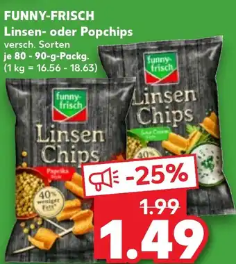 Kaufland FUNNY-FRISCH Linsen- oder Popchips Angebot
