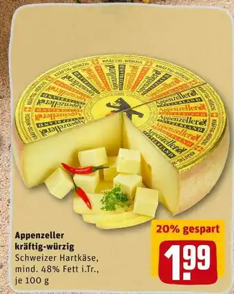 REWE Appenzeller schweizer hartkäse Angebot