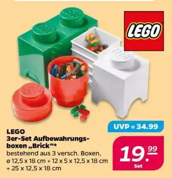 NETTO LEGO 3er-Set Aufbewahrungsboxen 'Brick' Angebot