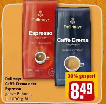 REWE Dallmayr caffè crema oder espresso Angebot