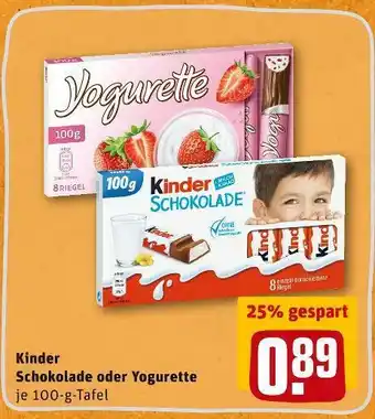 REWE Kinder oder yogurette schokolade Angebot