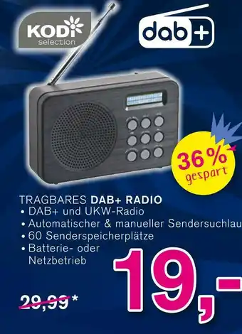 KODi Dab+ tragbares dab+ radio Angebot