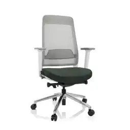 Netto Marken-Discount hjh OFFICE Profi Bürostuhl CHIARO T2 WHITE Stoff / Netzstoff mit Armlehnen (höhenverstellbar) Angebot