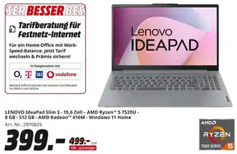MediaMarkt LENOVO IdeaPad Slim 3-15,6 Zoll - AMD Ryzen 5 75200 Angebot