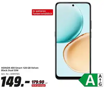 MediaMarkt HONOR 400 Smart 128 GB Velvet Black Dual SIM Angebot