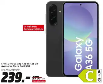 MediaMarkt SAMSUNG Galaxy A36 5G 128 GB Awesome Black Dual SIM Angebot